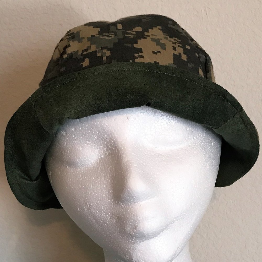 Little Kid's Handmade Cammo Reversable Bucket Hat 2-6 Years